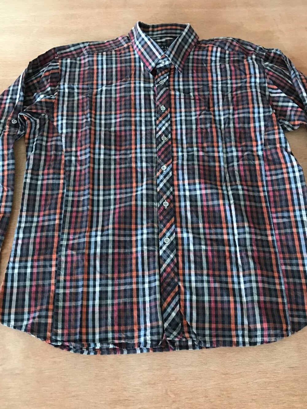Jared Lang Dress Shirt Men 2XL Brown Plaid Button Up Long Sleeve Collared 18980